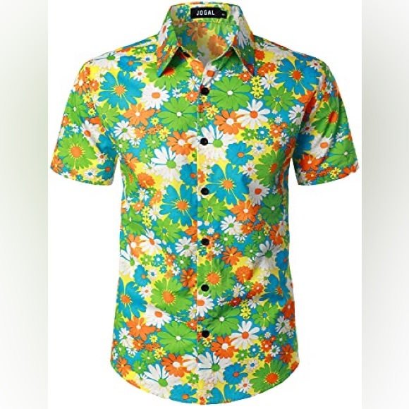Jogal men’s daisy print button down XXL - Picture 1 of 9